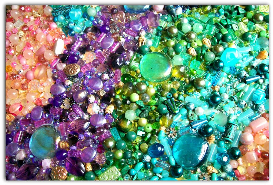 Gem Colors, green, bead, presentation, assorted