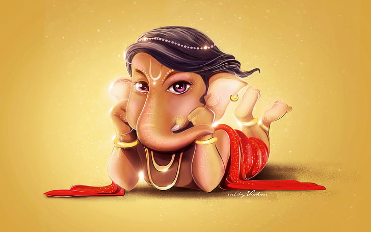 God Ganesha, lord, cute, ganesha Free HD Wallpaper