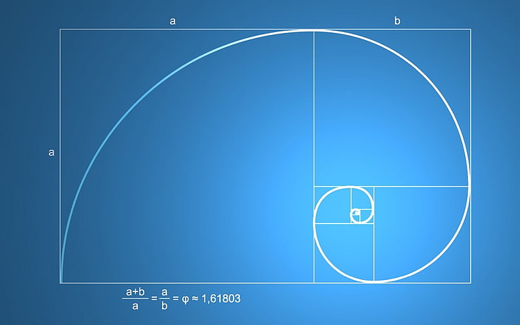 Golden Ratio Pattern, blue background, healthcare and medicine, blue, copy space Free HD Wallpaper