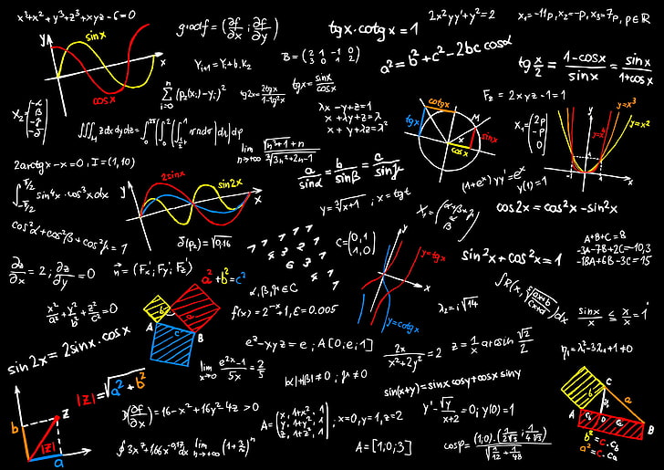 Physics/Mathematics, choice, sign, blackboard, multi colored Free HD Wallpaper