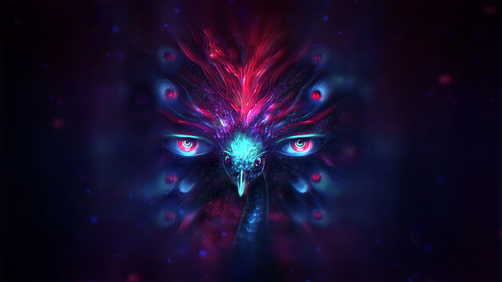 Psychedelic Animal Drawings, purple, motion, no people, marine Free HD Wallpaper