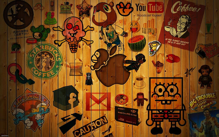 Rick and Morty BAPE, texture, wood, apple, cartoon backgrounds Free HD Wallpaper
