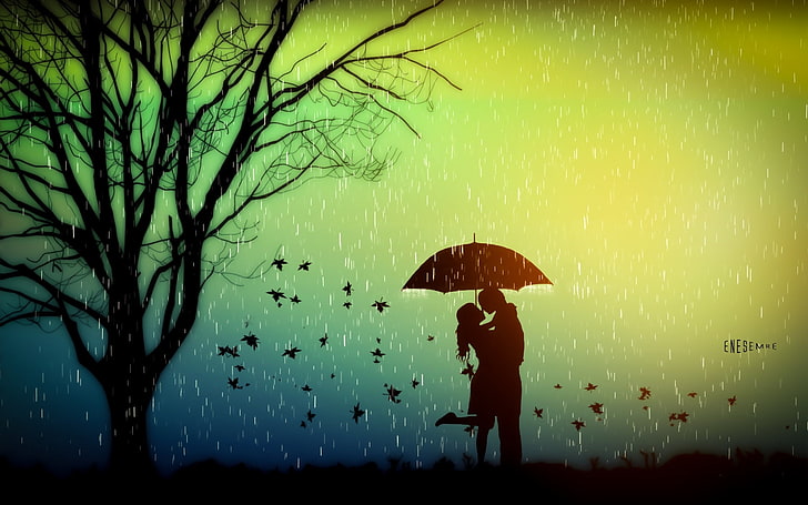 romance, sky, mood, illustration Free HD Wallpaper