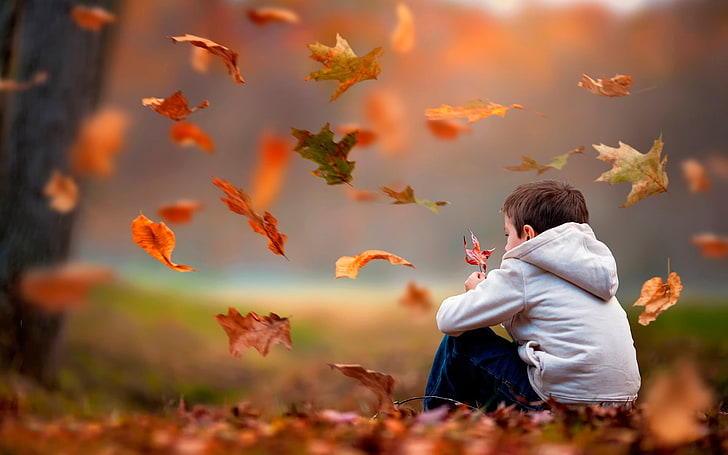 Sad Baby Boy, casual clothing, sitting, real people, outdoors Free HD Wallpaper