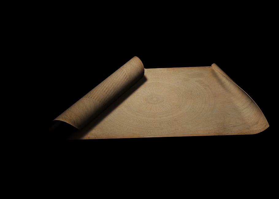 Scroll Banner, indoors, mail, wood  material, still life