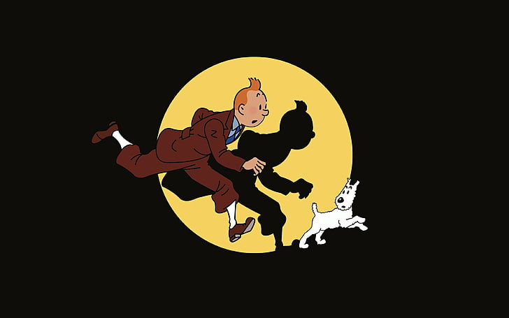 Tintin Poster, black background, circle, music, nature