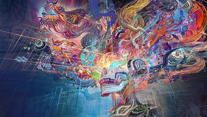 Trippy Art On Canvas, illuminated, art and craft, painting, paint