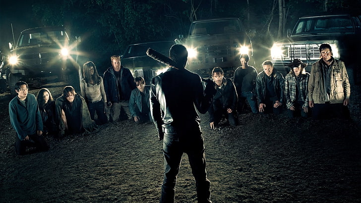 TWD Cast, lighting equipment, adult, chandler riggs, crowd Free HD Wallpaper