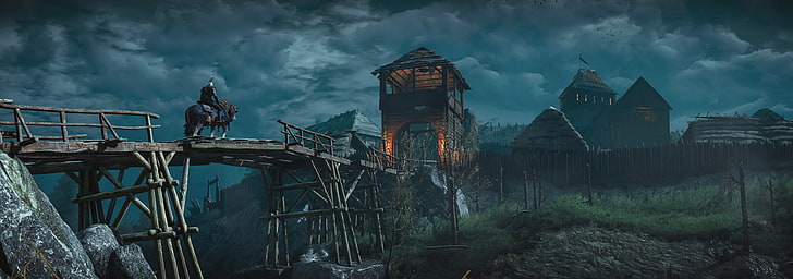 Witcher 3 Screenshots, sky, storm, outdoors, night