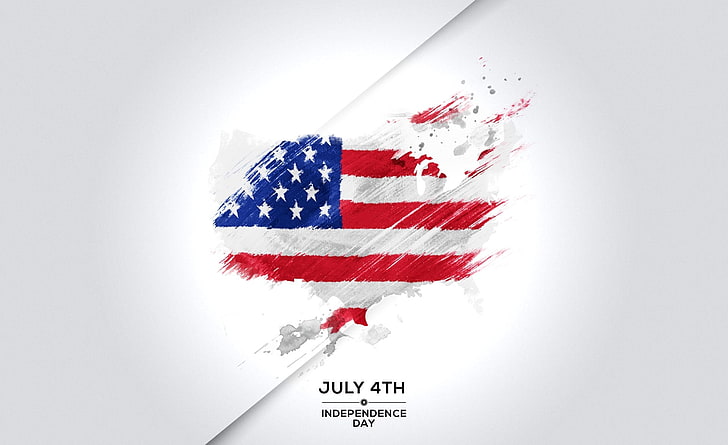 4th of July Vector, red, independence day, national icon, western script Free HD Wallpaper