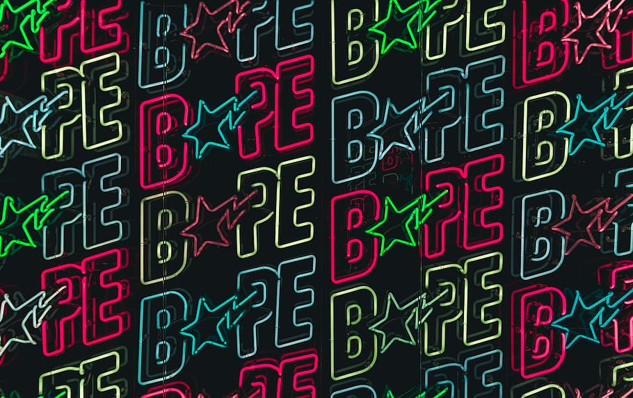 Bape Logo History, data, connection, green, indoors