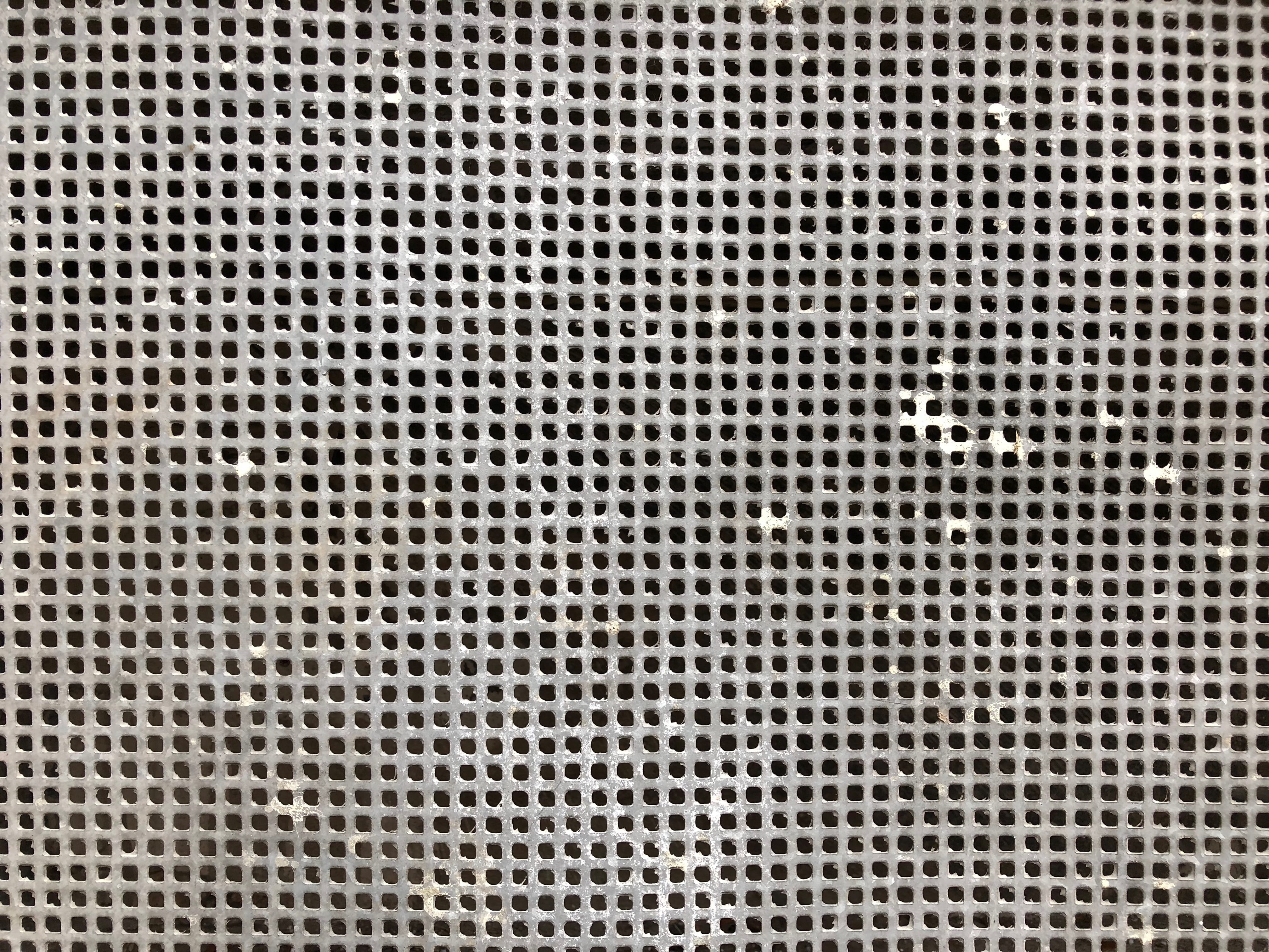 Black Sheet Metal, wire mesh, silver metal, hole, shape