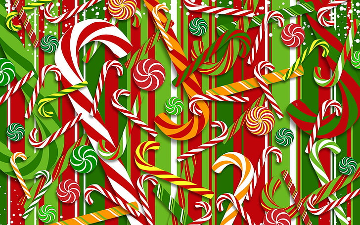 Candy Cane HD, closeup, pattern, choice, unhealthy eating