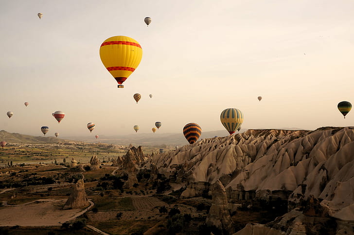 Cappadocia Ballooning, air vehicle, turkey, adventure, landscape Free HD Wallpaper