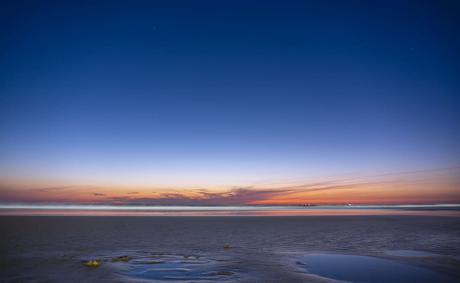 Cloudy Sky Golden Hour, dramatic sky, land, lagoon, nature Free HD Wallpaper