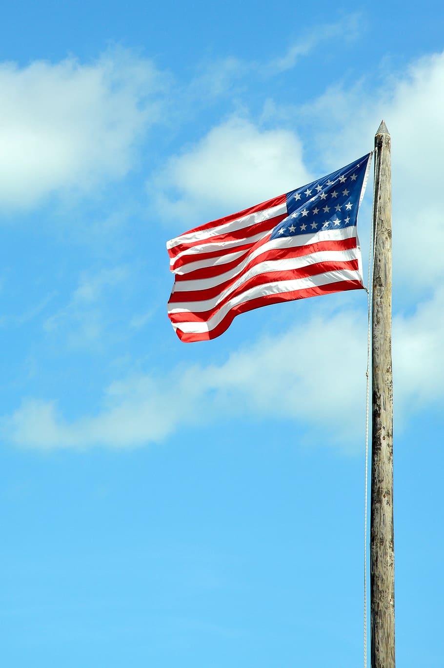 Cute American Flag, wind, united, shape, pole Free HD Wallpaper