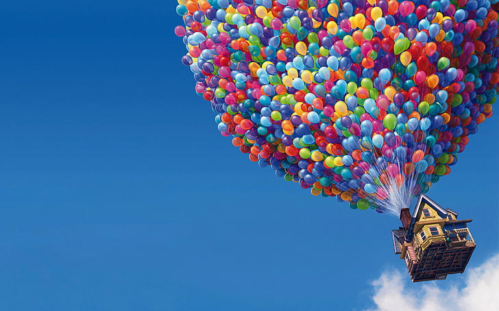 Disney Pixar Up House Drawing, movie, house, balloons, creative, Free HD Wallpaper