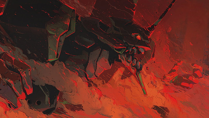 Evangelion Unit 01 Face, creativity, red, nature, multi colored Free HD Wallpaper