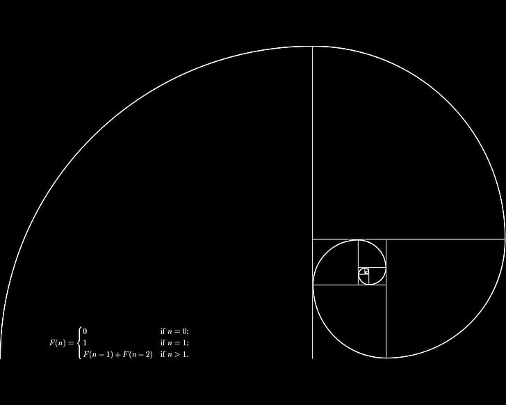 Fibonacci Spiral Vector, geometry, design, night, sign Free HD Wallpaper