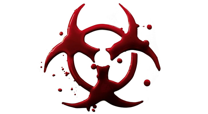 Free Biohazard Symbol, red, biohazard, closeup, ink