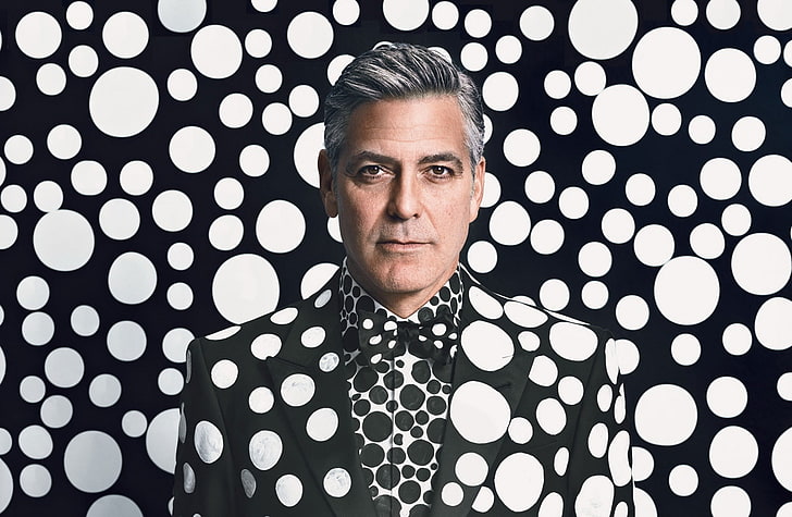 George Clooney Glasses, real people, mature men, circle, polka dot Free HD Wallpaper