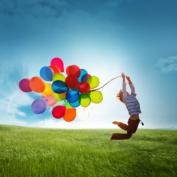 Helium Balloon Tank, action, cloud  sky, enjoyment, field Free HD Wallpaper