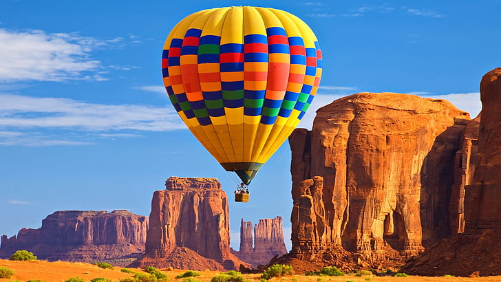 Hot Air Balloon Experience, travel destinations, rock  object, mountain, nonurban scene Free HD Wallpaper