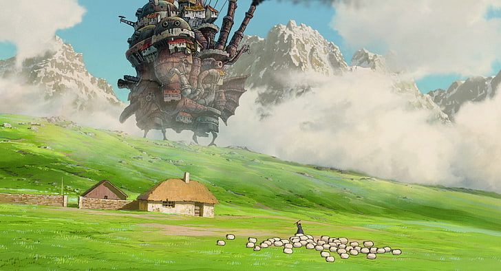 Howl's Moving Castle Concept Art, nature, animal, mammal, grass Free HD Wallpaper