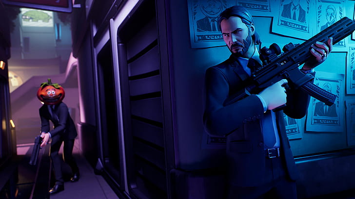 John Wick Fortnite Emote, john wick, fortnite battle royale, video game, fortnite Free HD Wallpaper