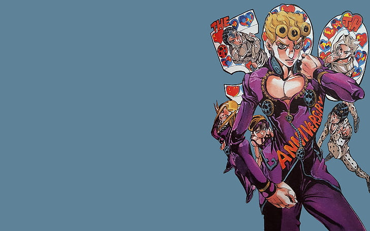 JoJo's Bizarre Adventure All Jojo, jojos bizarre adventure golden wind, giorno giovanna, jojos bizarre adventure, hirohiko araki Free HD Wallpaper