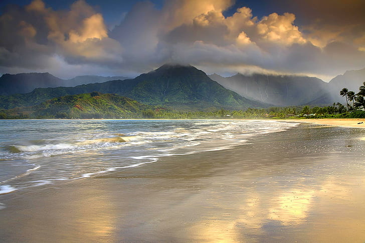 Kauai Hawaii Hotels, island, hanalei, paradise, ocean Free HD Wallpaper