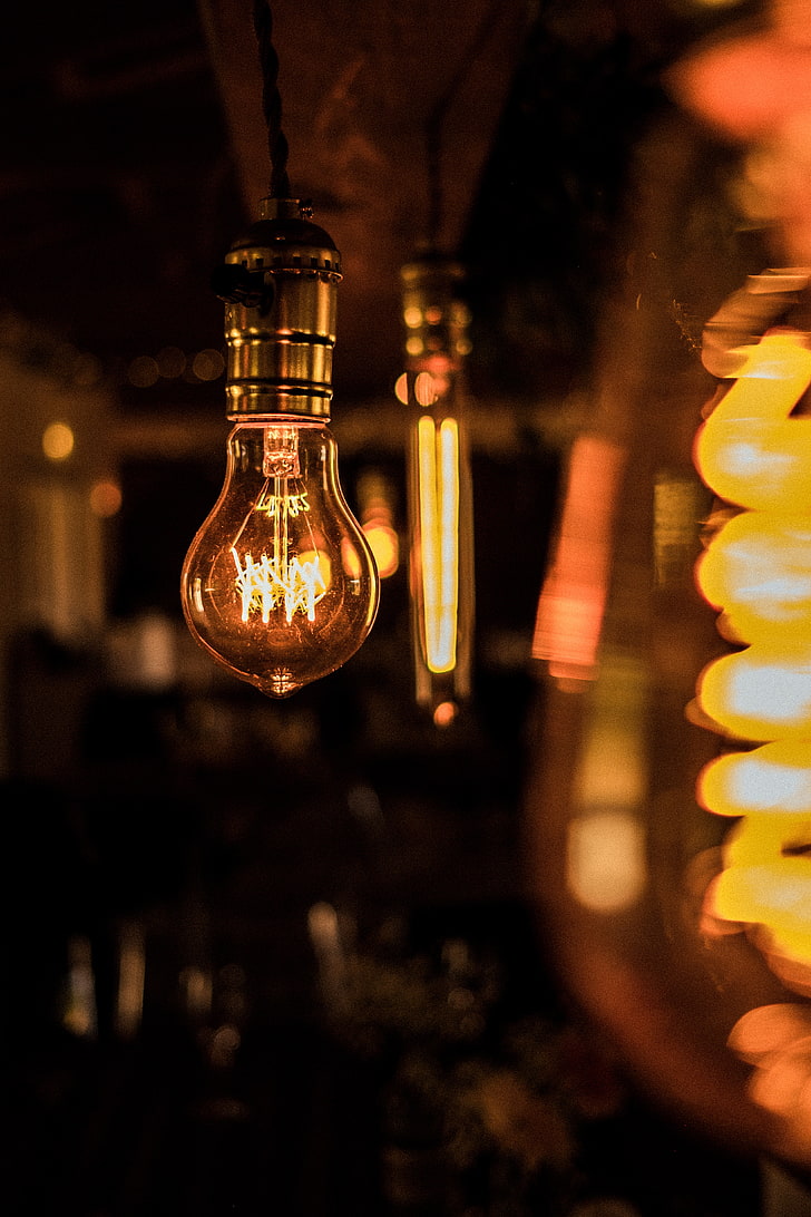 Light Bulb Lamp, lighting equipment, electric lamp, glass, dark Free HD Wallpaper