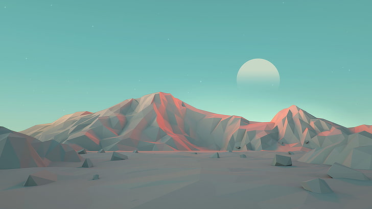 Minimalist Nature, minimalism, mark kirkpatrick, low poly, illustration Free HD Wallpaper