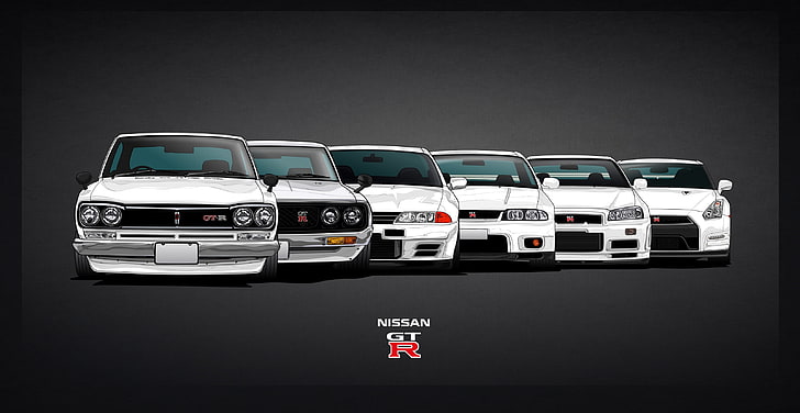 Nissan Skyline GTR History, wheel, skyline, in a row, stationary Free HD Wallpaper