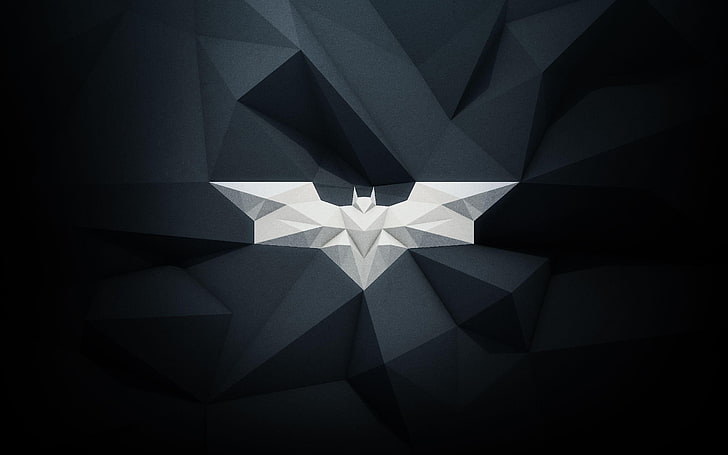 Old Batman Logo, shape, batman, low poly, crystal