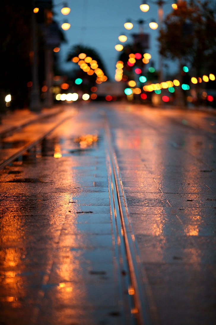 Orange Street Lights, san francisco  muni, california, usa, car