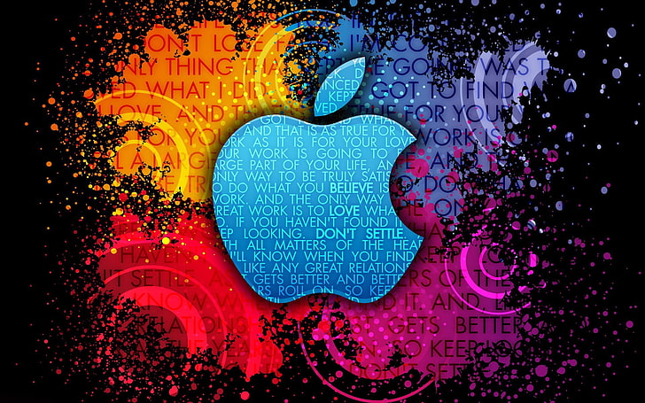 Original Apple Logo, cyberspace, colorful, apple, creativity Free HD Wallpaper