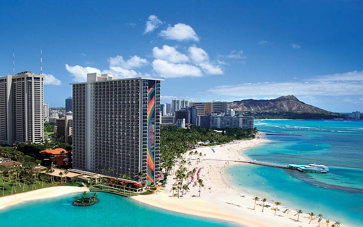 Outrigger Reef Waikiki Beach Resort, village, hilton, hawaiian, waikiki Free HD Wallpaper