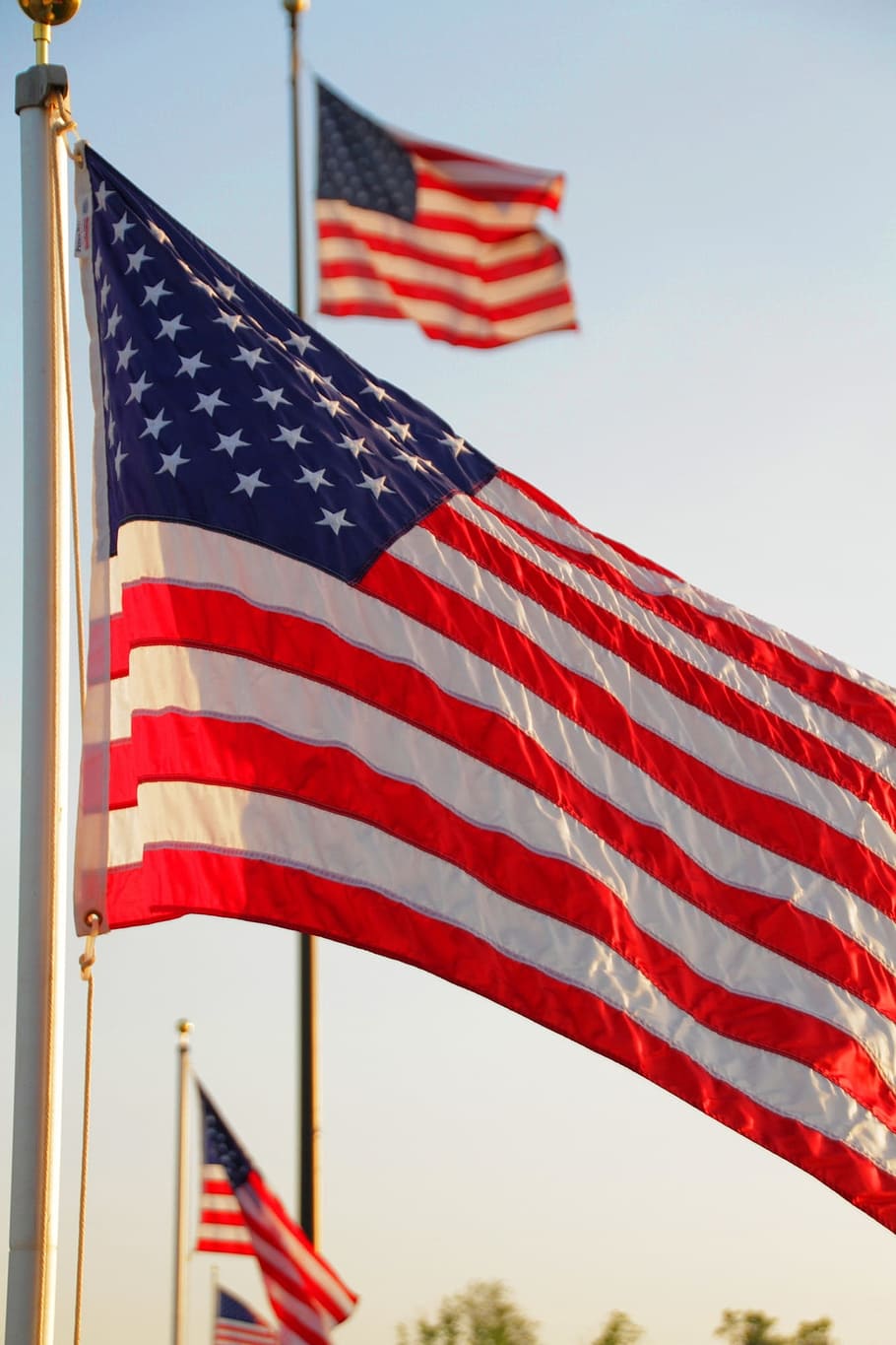Retro American Flag, national icon, united, shape, stripes