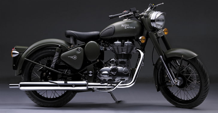 Royal Enfield Bullet 350, black, royal, gray, enfield, Free HD Wallpaper