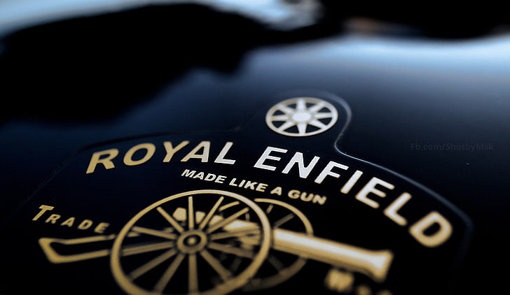 Royal Enfield Symbol, selective focus, royal enfield, transportation, guidance Free HD Wallpaper