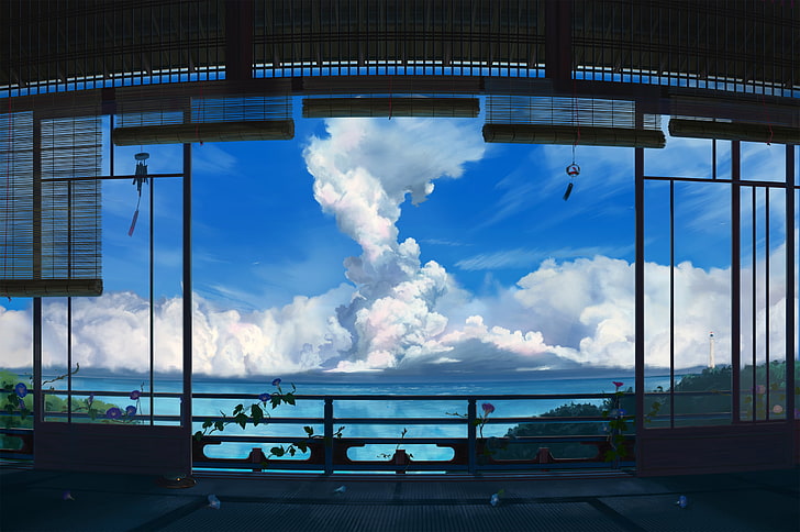 Umbrella Academy Silhouette, cloud  sky, railing, glass  material, built structure