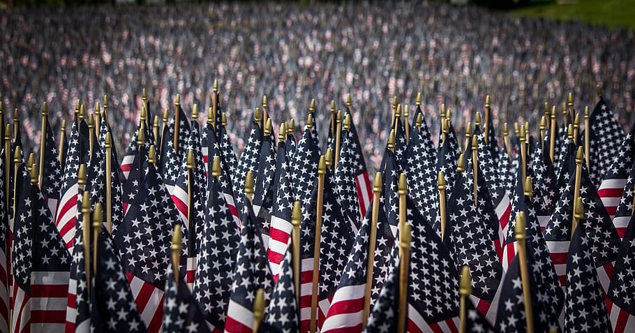 Us Flag Day, large group of objects, celebration, no people, american flag background Free HD Wallpaper