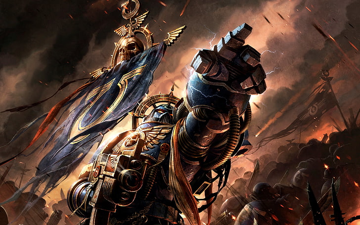 Warhammer 40k Books, no people, spa, dawn, representation Free HD Wallpaper