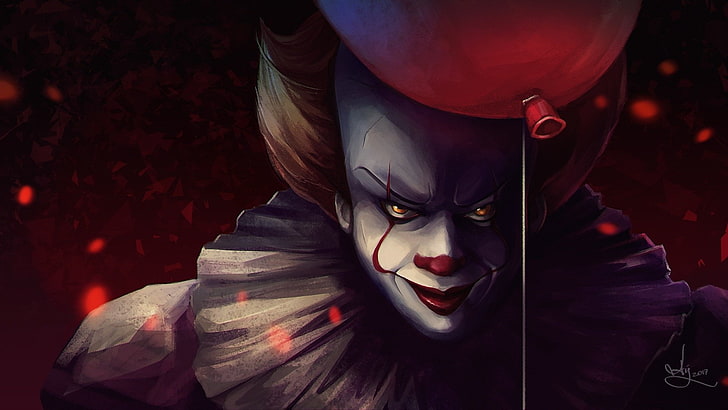 What Is Pennywise the Clown, balloon, halloween, spooky, looking at camera Free HD Wallpaper