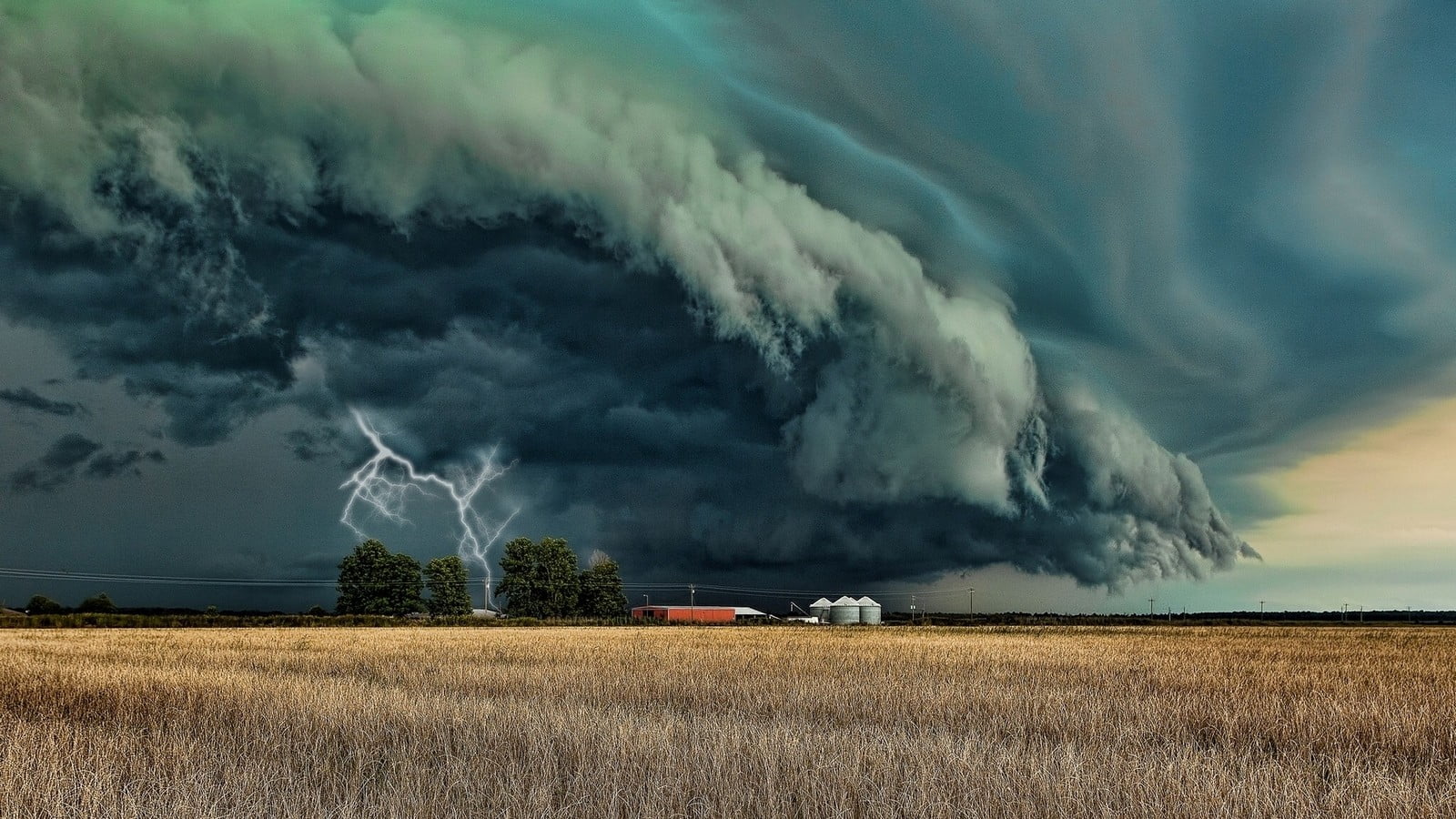Winter Storm Clouds, extreme weather, no people, farm, beauty in nature