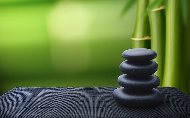 Zen Circle, bamboo, zen, stones Free HD Wallpaper