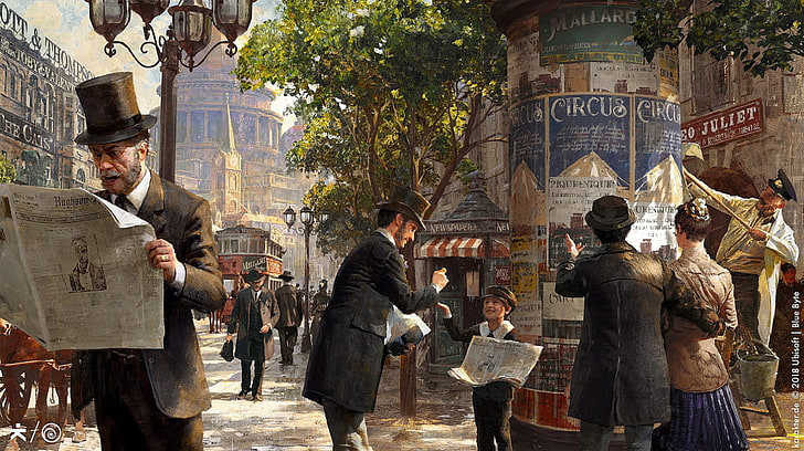 Anno 1800 Palace, street, people, anno 1800, video game Free HD Wallpaper