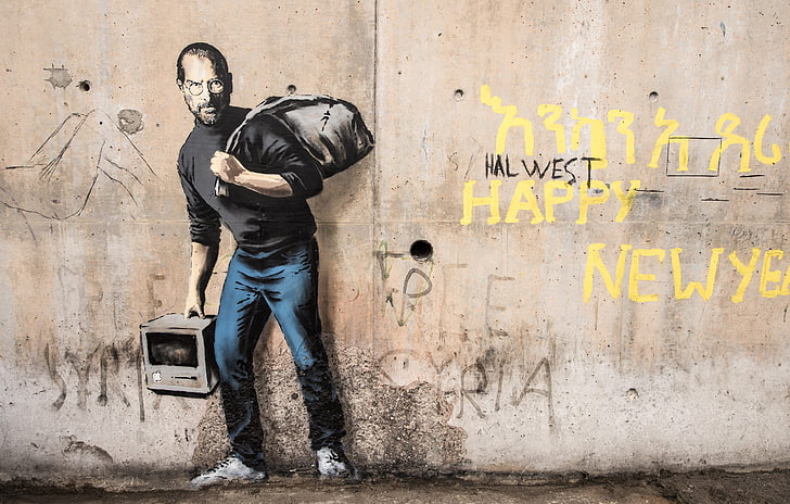 Banksy Dismaland, full length, men, casual clothing, creativity Free HD Wallpaper