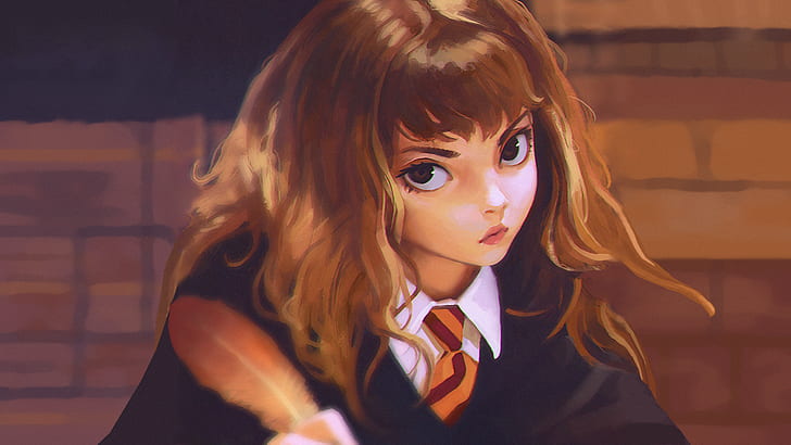 Black Hermione Fan Art, schoolgirl, hogwarts, ilya kuvshinov, gryffindor Free HD Wallpaper